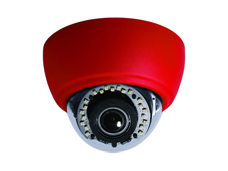 レッドカラー（赤）のドームカメラ