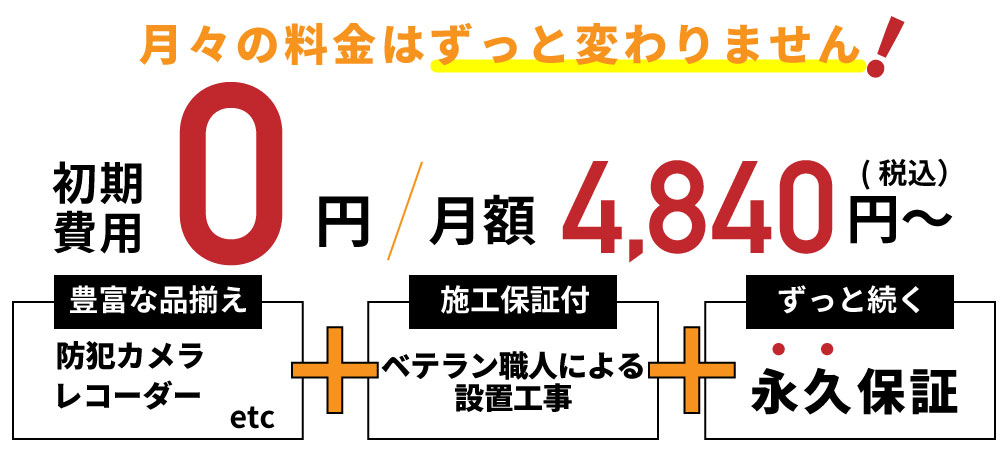 防犯カメラのレンタルなら初期費用0円でプロにカメラを設置してもらえる
