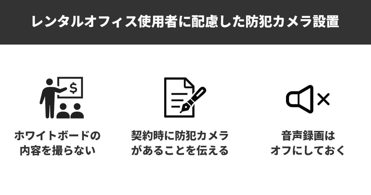 レンタルオフィスで防犯カメラを設置する際に気をつけること