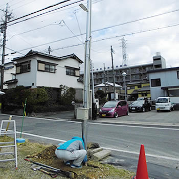 朝霞市の屋外での防犯カメラ施工