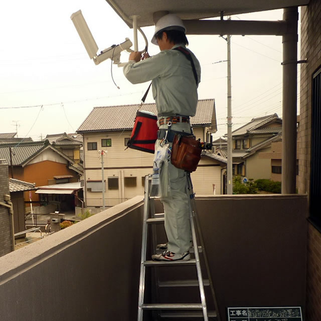 海老名市のマンション防犯カメラ設置工事