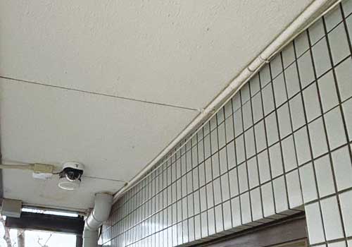 船橋市のマンションでの防犯カメラ施工写真