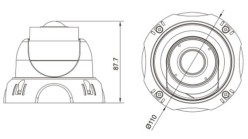 HS-180AHDの外形寸法図