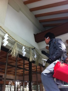 神社の防犯カメラ工事