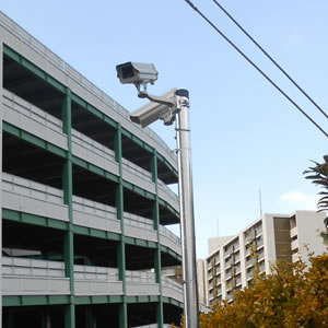 大田区マンション駐車場の防犯カメラ