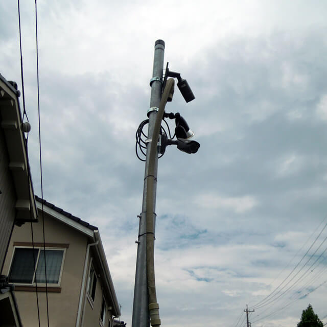 厚木市のパーキングに防犯カメラを設置（遠隔監視）