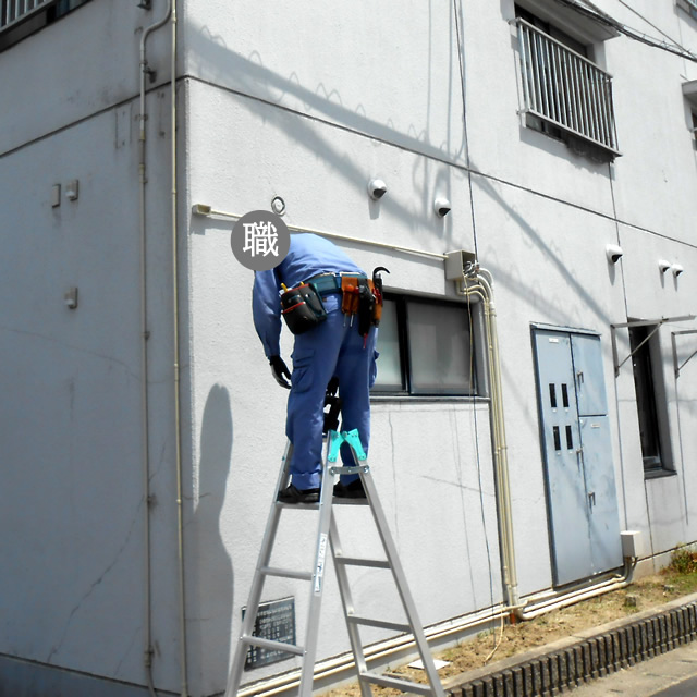 防犯カメラの配線配管工事